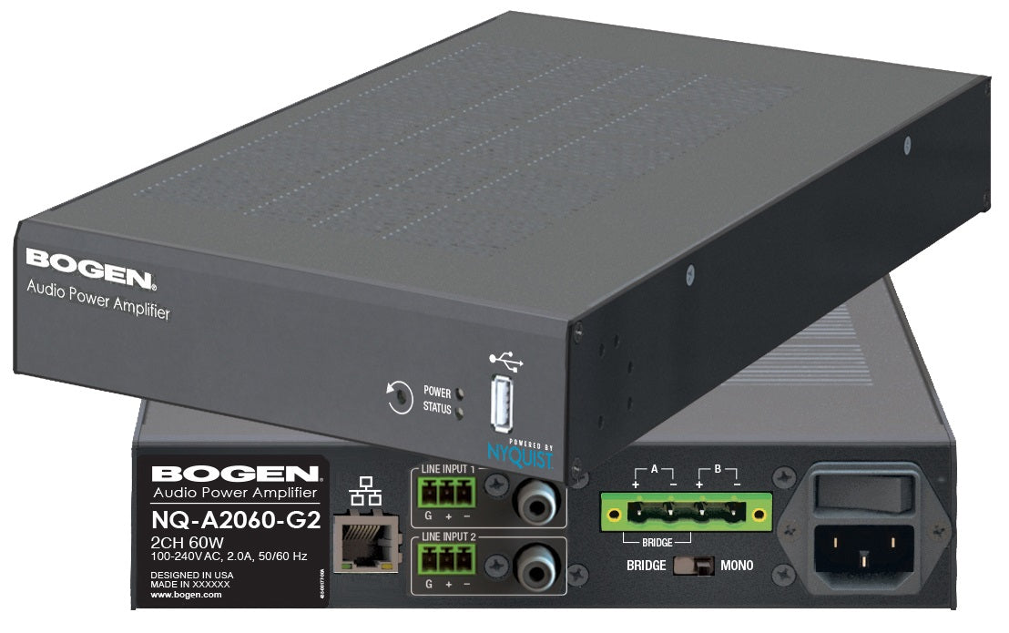 Bogen Communications NQ-A2120 | Gen-2 Nyquist 2-Channel Audio Power Amplifiers
