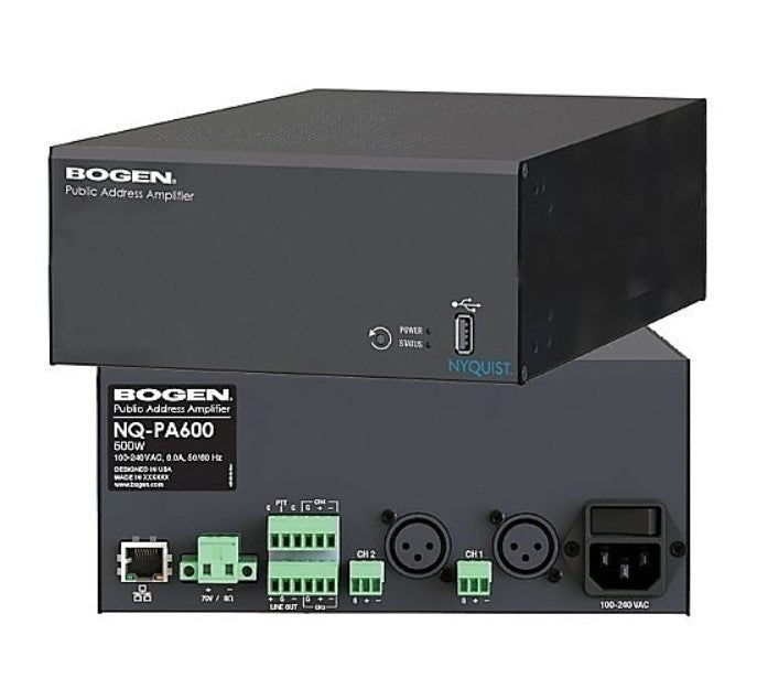 Bogen NQ-PA600 | 1 Channel Public Address Mixer/Amplifier 4-Input, 600W, 2RU