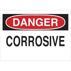 Brady Corporation 84368 | Danger Corrosive Sign, 10" H X 14" W X 0.006" D, Polyester