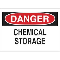 Brady Corporation 84352 | Danger Chemical Storage Sign, 10" H X 14" W X 0.006" D, Polyester
