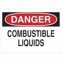 Brady Corporation 84362 | Danger Combustible Liquids Sign, 10" H X 14" W X 0.006" D, Polyester