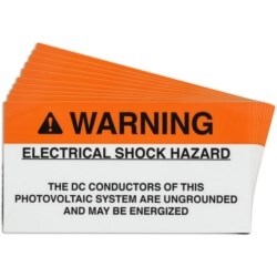 Brady Corporation 149886 | Pre-Printed Solar Underground Warning Labels, 2"X3.75" Vinyl, 25 Pack