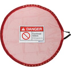 Brady Corporation 151083 | Confined Space Cover, Mesh, Lockable, Large, Fits 30 in. Opening, Red