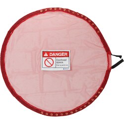 Brady Corporation 151085 | Confined Space Cover, Mesh, Lockable, Extra Large, Fits 36 in. Opening, Red