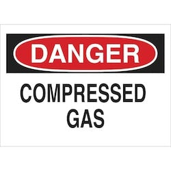 Brady Corporation 22321 | Danger Compressed Gas Sign, 7" H X 10" W X 0.06" D, Polystyrene