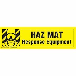 Brady Corporation 60272 | Haz Mat Response Equipment Label, Black On Yellow, 7" H X 24" W X 0.006" D