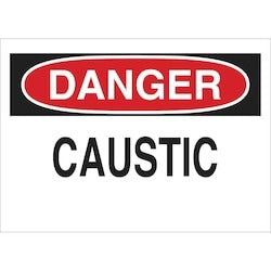 Brady Corporation 73489 | Danger Caustic Sign, 10" H X 14" W X 0.1" D, Fiberglass