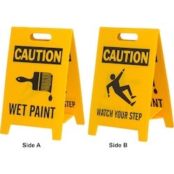 Brady Corporation 92283 | Caution Reversible Floor Stands, Wet Paint