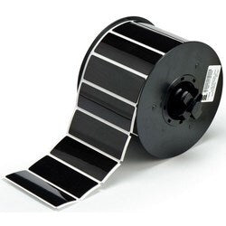 Brady Corporation B30EP-176-593-BK | B30 Series Raised Panel Polyester Labels, 1" H x 3" W, Roll of 300 Labels, Black