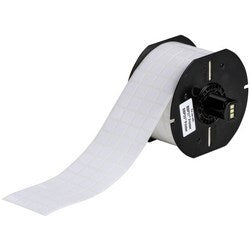 Brady Corporation B33-149-483 | Identification Label, Ultra Aggressive Rubber Adhesive, Square, 0.5" Width X 0.5" Height, Polyester, Gloss White, 4 Per Row, 5000 Per Roll, For Textured Surface