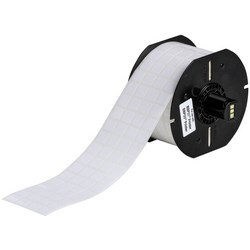 Brady Corporation B33-149-718 | Component Identification Label, Static Dissipative, Low Pro?Le, Acrylic Adhesive, Square, 0.5" Width X 0.5" Height, Polyimide, Gloss White, 4 Per Row, 5000 Per Roll