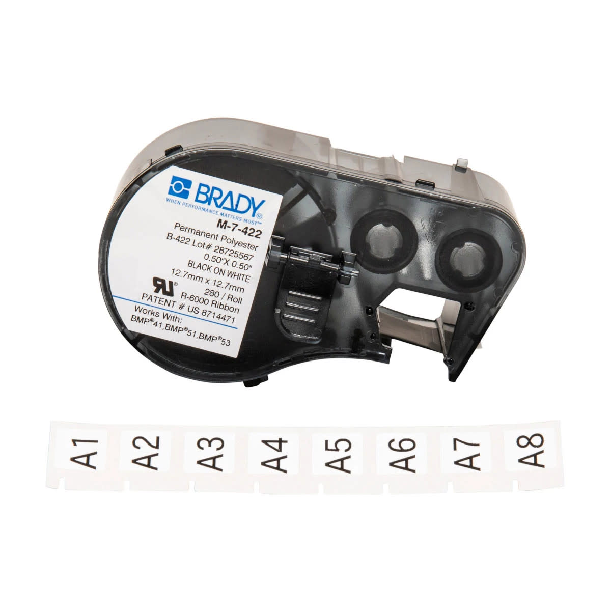 Brady Corporation M-7-422 | BMP51/BMP53/BMP41 Label Maker Cartridge, 0.500" x 0.500"