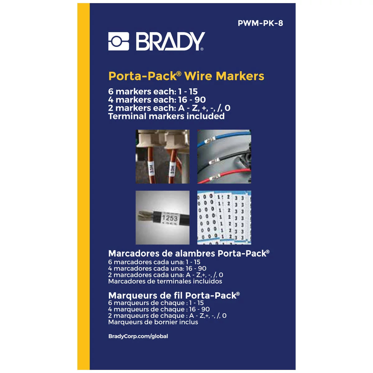 Brady Corporation PWM-PK-8 | Porta-Pack Wire Marker Books, A through Z, +, -, / and 0