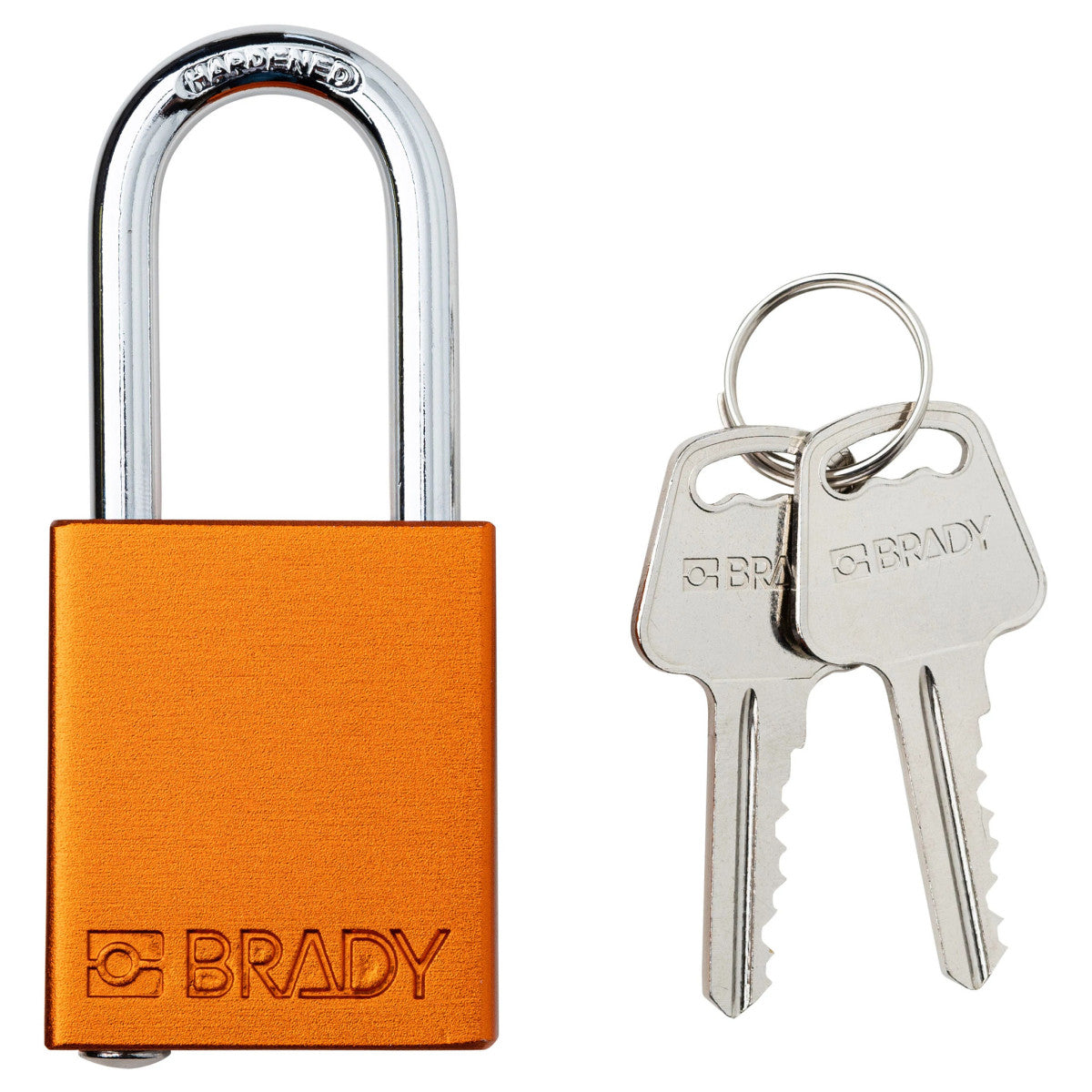 Brady Corporation SDAL-ORG-38ST-KD | Safety Lockout Padlock Aluminum 1.5 in Steel Shackle Orange Keyed Different