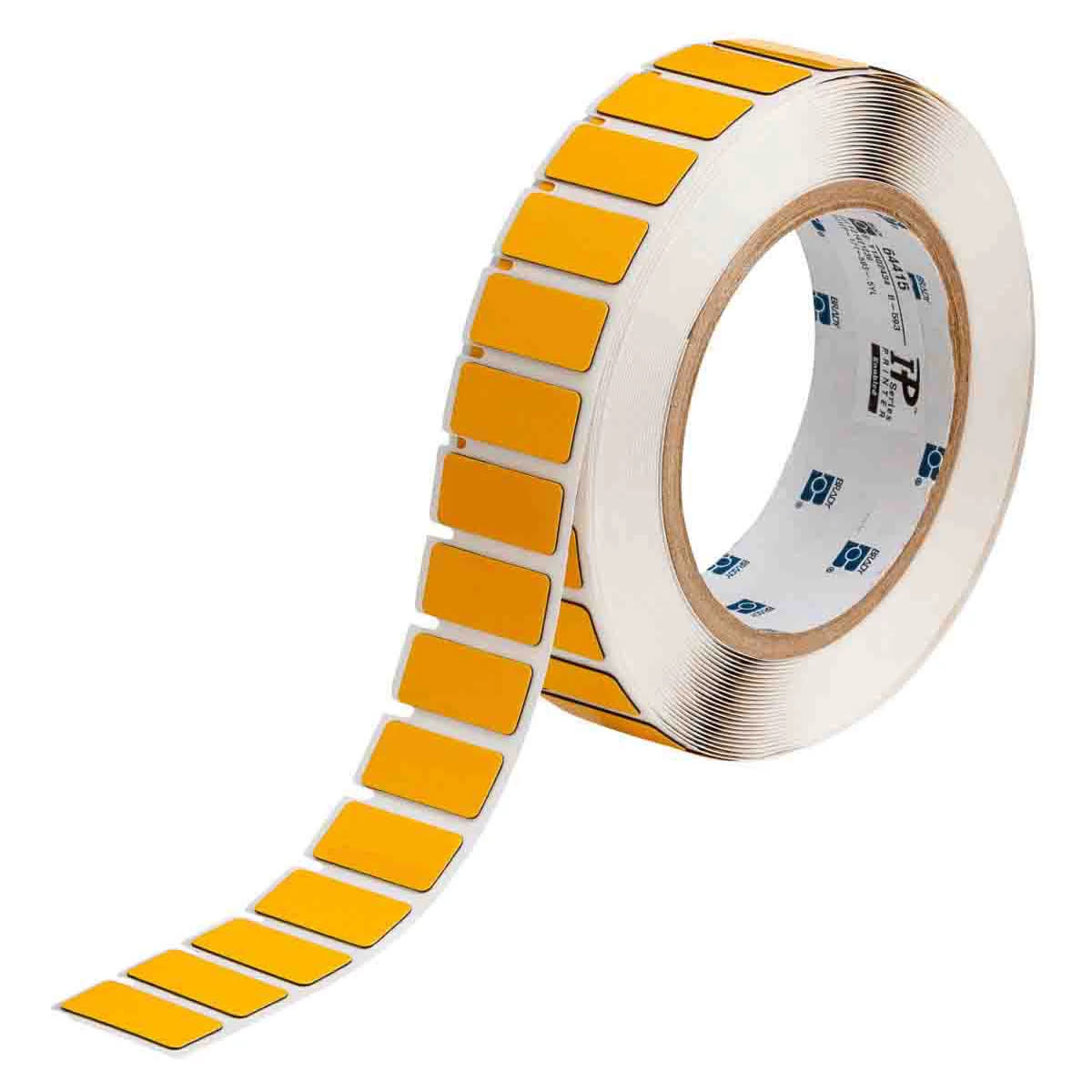 Brady Corporation THTEP-171-593-.5YL | Polyester Rectangular Label, Gloss, Acrylic-Foam Backed, Yellow, 0.49 H x 1.06 W in.