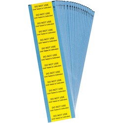 Brady Corporation WO-51-PK | Calibration Labels 0.625 in H x 1.5 in W Cloth Black on Yellow 25 Cards/Pk