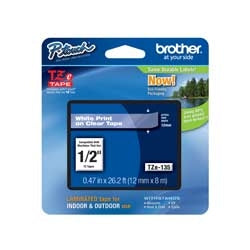 Brother Mobile Solutions TZE135 | White on Clear 12 mm Tape for P-touch, 8 m