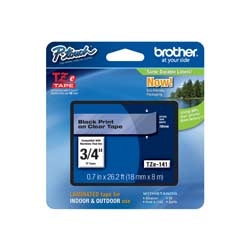 Brother Mobile Solutions TZE141 | Black on Clear 18 mm Tape for P-touch, 8 m