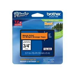 Brother Mobile Solutions TZEB41 | Black on Fluorescent Orange 18 mm Tape for P-touch, 5 m