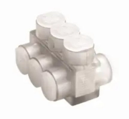 Burndy BIBD44 | 2-Sided, 4-Conductor, Clear Insulated Multi-Tap Connector