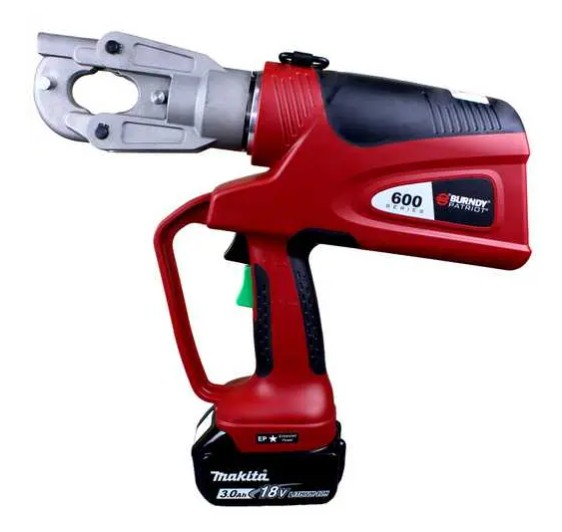 Burndy PAT600LI | 6T Latch Head Battery Crimper with Hard Case