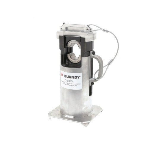 Burndy Y60LW | 60-Ton Remote Latch Head Hydraulic Crimper, Single-Acting Ram, 10,000 psi, with Stand and Case