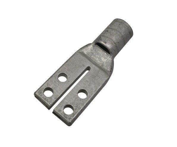 Burndy YA29L4TCG1 | Copper Compression Terminal, 4-Hole Split Pad, 1/4 in. Stud, Standard Barrel