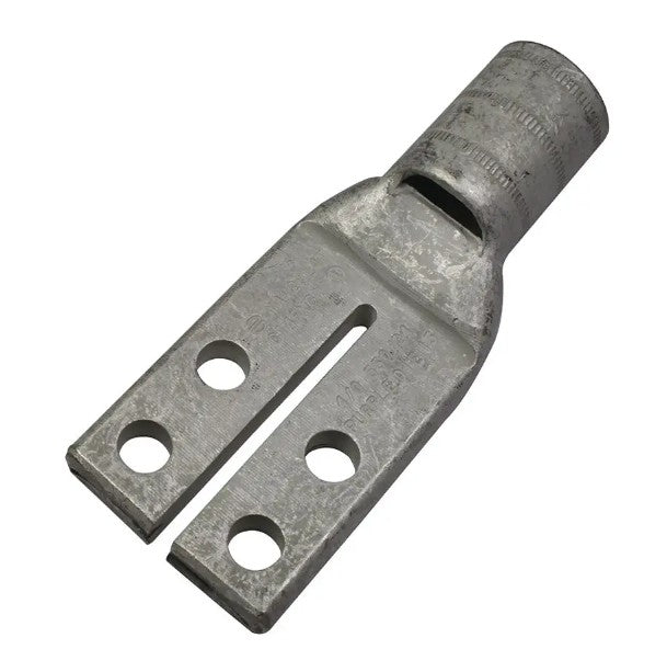 Burndy YAV26L4TC14FXG1 | Copper Compression Terminal, 4-Hole, 1/4 in. Stud, 5/8 in. Spacing, Standard Barrel, 2/0 Flex