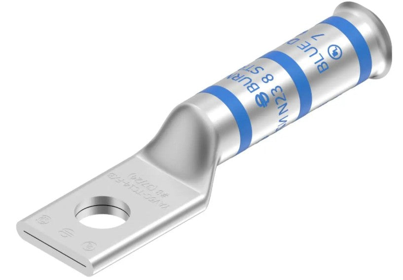 Burndy YAV6CTC14FXB | Copper Compression Terminal, 1-Hole, 1/4 in. Stud, Long Barrel