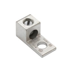 Burndy KA2U | 392005 | Aluminum Universal Terminal, 1 Hole, 14-2 AWG (STR), 1/4 Inch Stud, 1 Screw, Al/CU Rated, Tin Plated