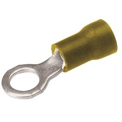 Burndy TP1014 | 509104 | Copper Terminal, Ring Tongue, 12-10 AWG, 1/4 Inch Stud, Vinyl Insulated, Tin Plated
