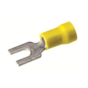 Burndy TP108Z | 509076 | Vinylug, Terminal, Flanged fork, 600V, Yellow, 12 to 10 AWG
