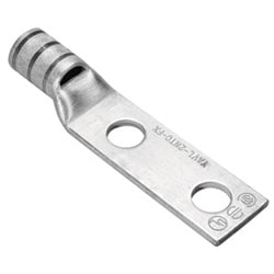 Burndy YA38L2TC38FX | 510371 | 2 Hole Flex Lug Stranded Barrel 500 MCM 3/8 Inch Stud 1 Inch CTR Inspection Window Pink ROHS