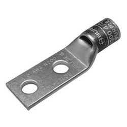 Burndy YA8CL2TC10 | 518372 | 2 Hole Lug Stranded Barrel 8 Str/6 Solid 10 Stud 5/8 Inch CTR Inspection Window Red ROHS