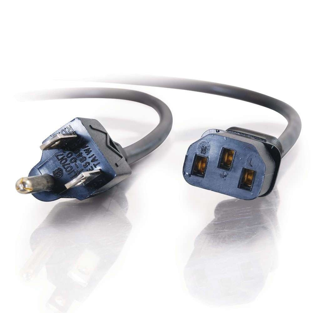 C2G CG03134 | 10ft (3m) 18 AWG Universal Power Cord (NEMA 5-15P to IEC320C13) (TAA Compliant)