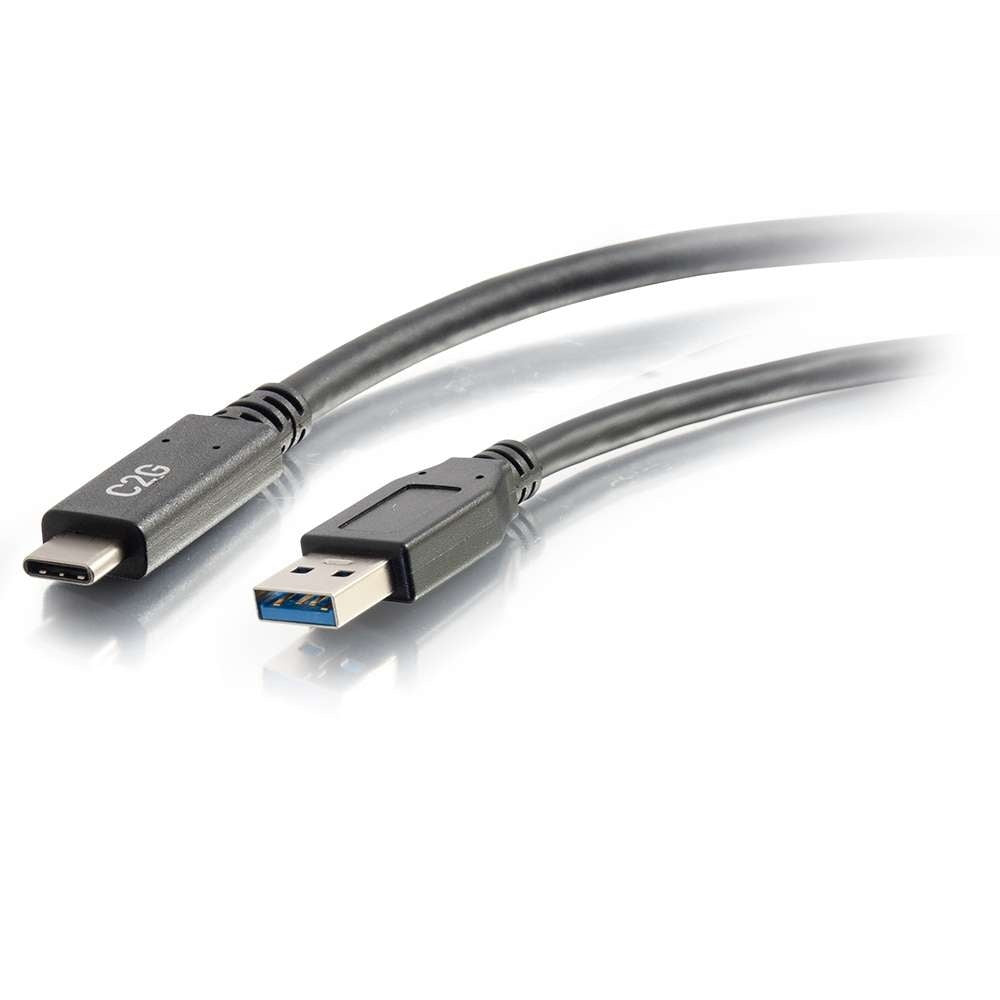 C2G 28831 | 3ft (0.9m) USB-C to USB-A 3.2 Gen 1 (5Gbps) Cable M/M - Black
