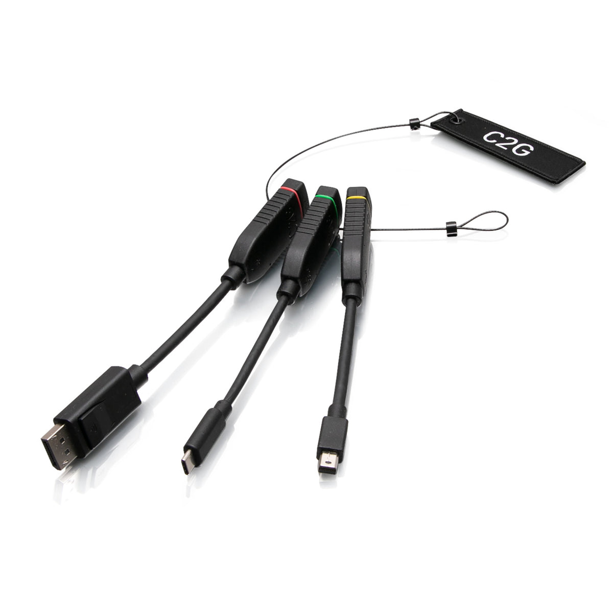 C2G C2G29994 | Universal 4K HDMI Dongle Adapter Ring Including Color Coded Mini DisplayPort, DisplayPort, and USB-C Adapters