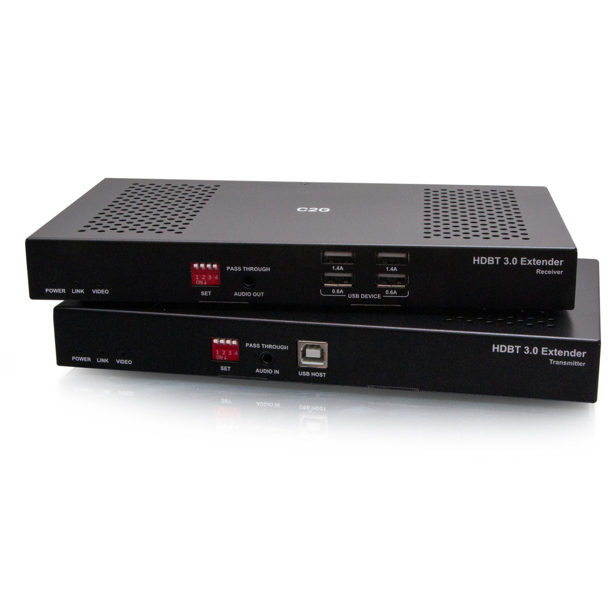 C2G C2G30055 | HDMI HDBaseT + USB-B to A + RS232 Over Cat Extender Box TX to Box RX (18Gbps) 4K 60Hz up to 328ft