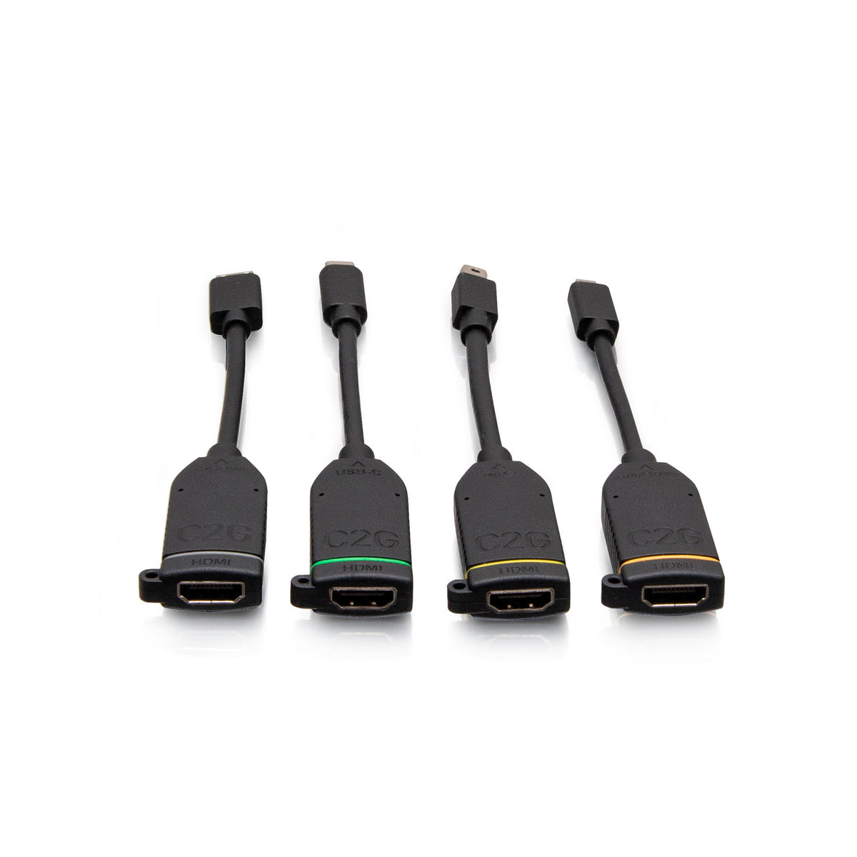 C2G C2G30290 | Universal 4K HDMI Dongle Adapter Ring with Color Coded Mini DisplayPort, USB-C, Mini HDMI, and Micro HDMI
