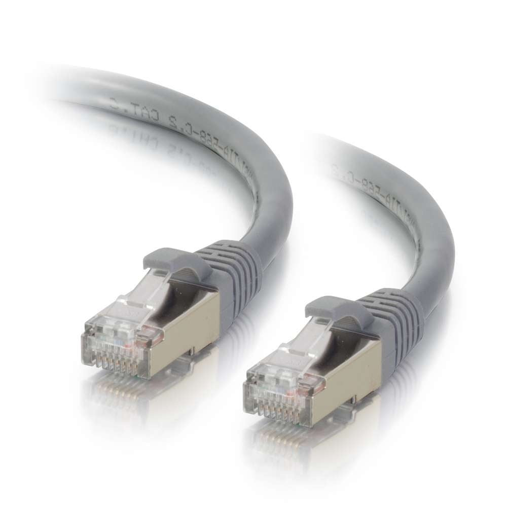 C2G CG00650 | 15ft (4.6m) Cat6a Snagless Shielded (STP) Ethernet Network Patch Cable - Gray