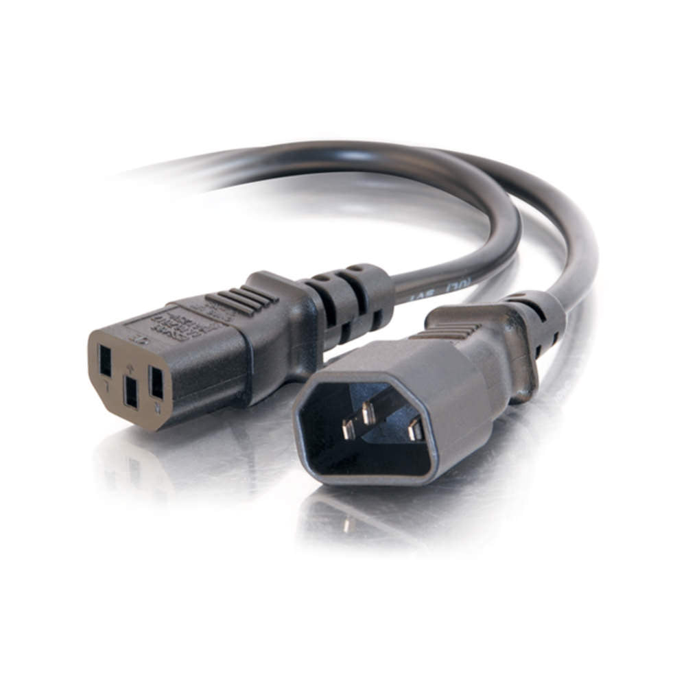 C2G CG03145 | 4ft (1.2m) 18 AWG Computer Power Extension Cord (IEC320C14 to IEC320C13) (TAA Compliant)