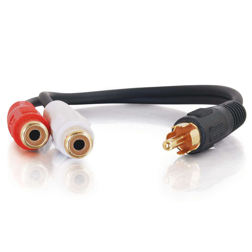 C2G CG03177 | 0.5ft (0.15m) Value Series One RCA Mono Male to Two RCA Stereo Female Y-Cable