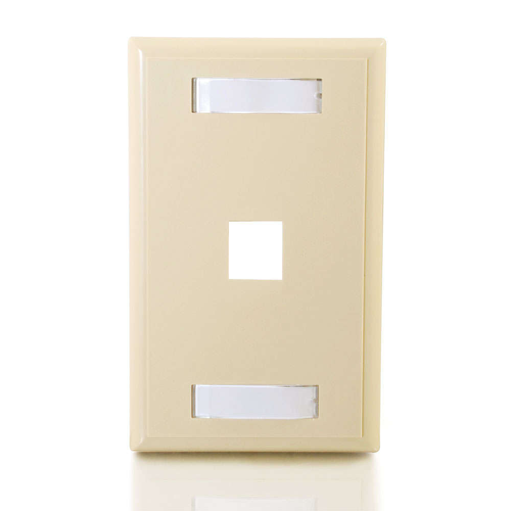 C2G CG03710 | One Port Keystone Single Gang Wall Plate - Ivory