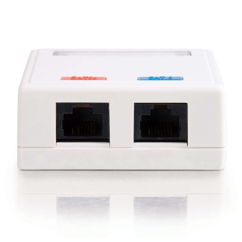 C2G CG03837 | 2-Port Cat5E Surface Mount Box - White
