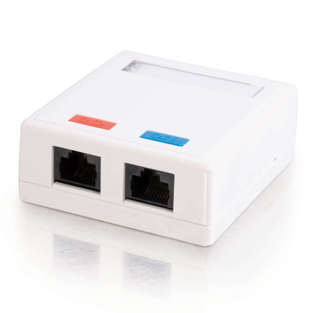 C2G CG03837 | 2-Port Cat5E Surface Mount Box - White