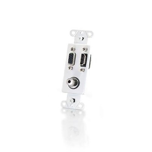 C2G CG41031 | Decora Wall Plate, White, Aluminum
