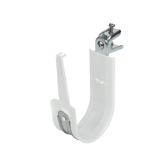 Cablofil CJ48HPPBC | 3" Plastic Coated J-Hook with Latch and Press on Beam Clip 1/2"