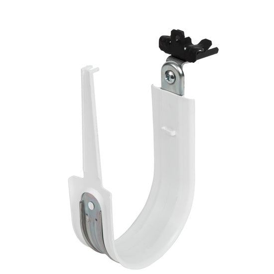 Cablofil CJ64HPACHOK24 | 4" Plastic Coated J-Hook with Latch and 90 Angle Clip with Knock-on Beam Clip 1/8-1/4"