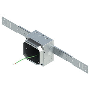 Cablofil EZE16C-DDGP58 | EZE-Fab™ 4 in. Square Box, 16 in. Telescoping Bracket, 2-Gang 5/8 in. Raised Plaster Ring with Protective Mud Cover