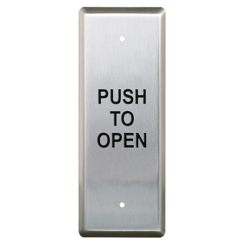 Camden Door Controls CM-25/3-WT | Narrow Vertical Push-Plate Switch, Vertical Mounting, Push-to-Open, With Protective Boot